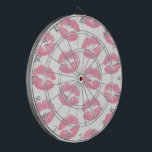 Pink Lips, Pattern Of Lips, Pink Lipstick, Kiss Dartboard<br><div class="desc">Elegant, stylish and sophisticated pattern with pink lips on white background. Modern and trendy gift, perfect for the makeup lover in your life.</div>