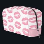 Pink Lips, Pattern Of Lips, Pink Lipstick, Kiss Dopp Kit<br><div class="desc">Elegant,  stylish and sophisticated pattern with pink lips on white background. Modern and trendy gift,  perfect for the makeup lover in your life.</div>