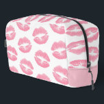 Pink Lips, Pattern Of Lips, Pink Lipstick, Kiss Dopp Kit<br><div class="desc">Elegant,  stylish and sophisticated pattern with pink lips on white background. Modern and trendy gift,  perfect for the makeup lover in your life.</div>