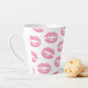Pink Lips, Pattern Of Lips, Pink Lipstick, Kiss Latte Mug