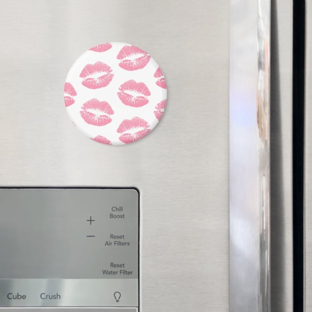 Pink Lips, Pattern Of Lips, Pink Lipstick, Kiss Magnet (In Situ (Fridge))
