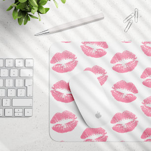 Pink Lips, Pattern Of Lips, Pink Lipstick, Kiss Mouse Pad