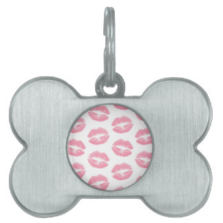 Pink Lips, Pattern Of Lips, Pink Lipstick, Kiss Pet ID Tag