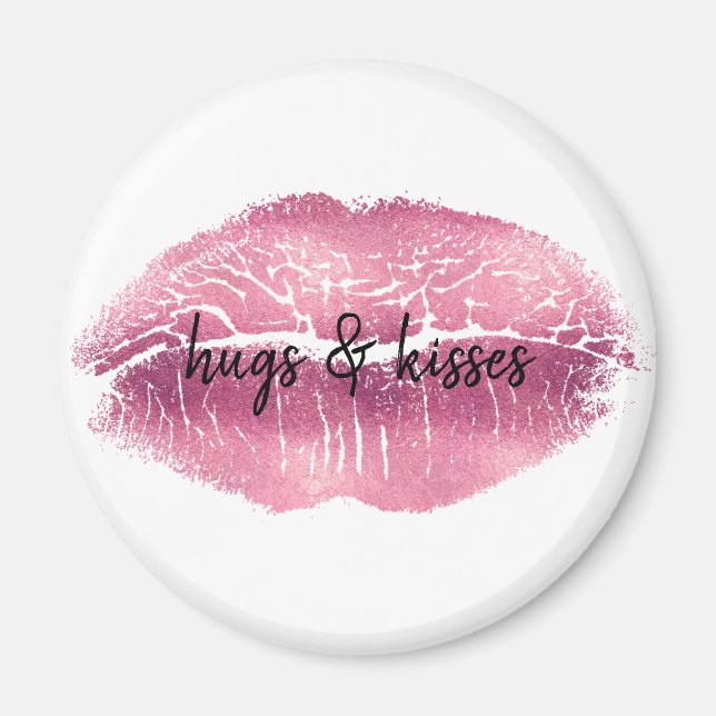 Pink Lips personalised Magnet (Front)