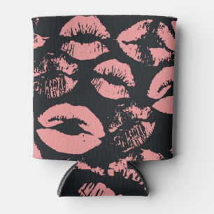 Pink Lips: Quirky Vintage Seamless Can Cooler