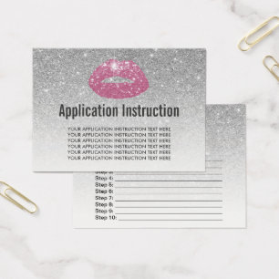 Pink Lips Silver Glitter Application Instructions