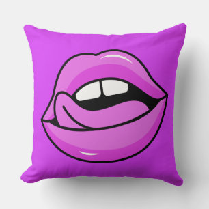 Pink Lips throw pillows