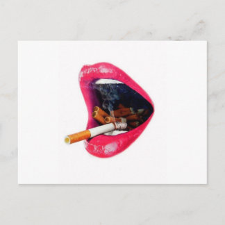Pink Lips with a cigarette Postcard