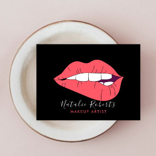 Pink Lipsense Makeup Artist Salon Feminine Business Card