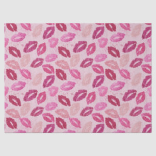Pink Lipstick Kiss Seamless Pattern Tissue Paper