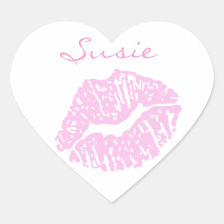 Pink Lipstick Kiss Stickers