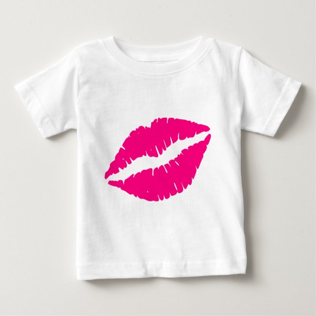 Pink lipstick pop art baby T-Shirt (Front)
