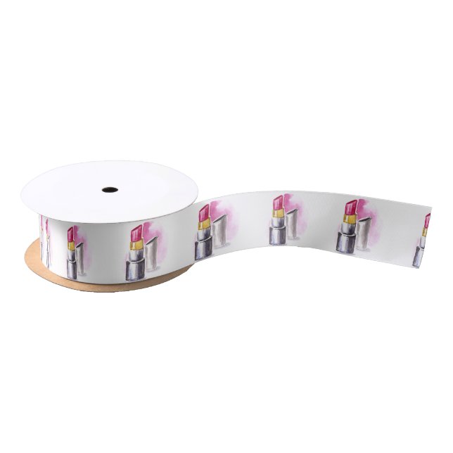 Pink Lipstick Satin Ribbon (Spool)