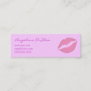 Pink Lipstick Skinny Business Card