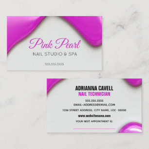 Pink Liquid Nail Polish Appointment Card