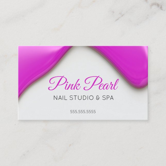 Pink Liquid Nail Polish Appointment Card (Front)