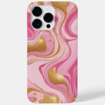 Pink liquid with golden streaks