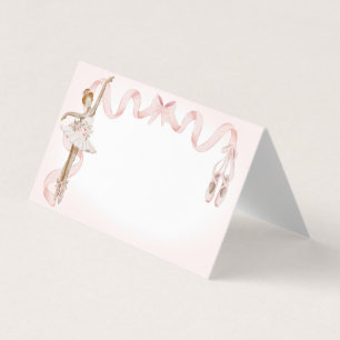 Pink Little Ballerina Place Card Party Decor
