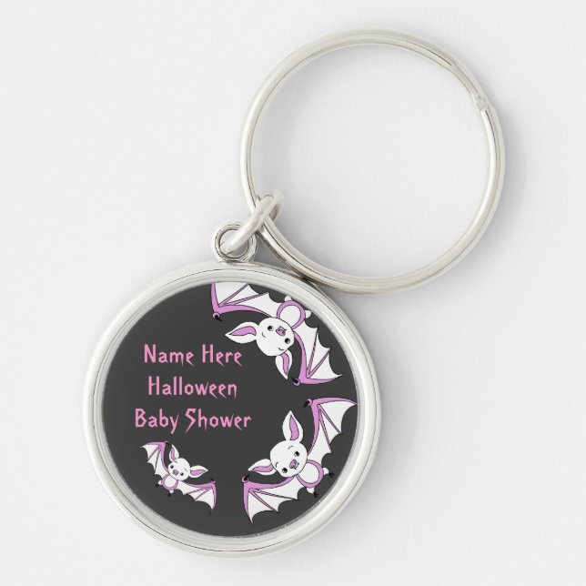 Pink Little Bat Baby Shower Key Chains (Front)