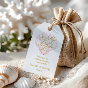 Pink Little Beach Babe Birthday Gift Tags