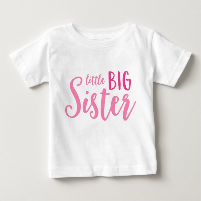 Pink Little Big Sister Toddler Fleece Sweatshirt Baby T-Shirt (Front)