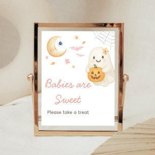 Pink Little Boo Baby Shower Babies are Sweet Sign