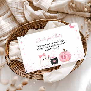 Pink Little Boo Baby Shower Books for Baby Enclosure Card