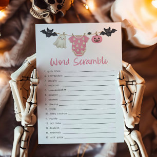 Pink Little Boo Clothesline Word Scramble Game