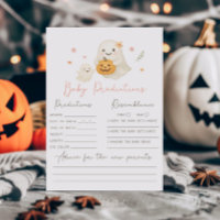 Pink Little Boo Halloween Baby Predictions Game