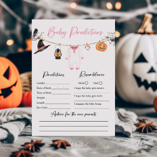 Pink Little Boo Halloween Baby Predictions Game