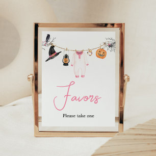 Pink Little Boo Halloween Baby Shower Favours Poster