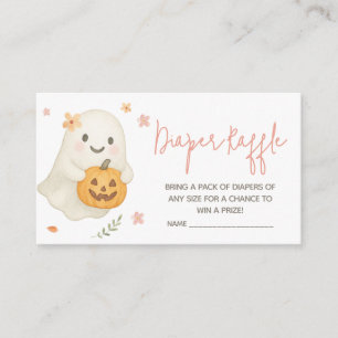 Pink Little Boo Halloween BabyShower Diaper Raffle Enclosure Card