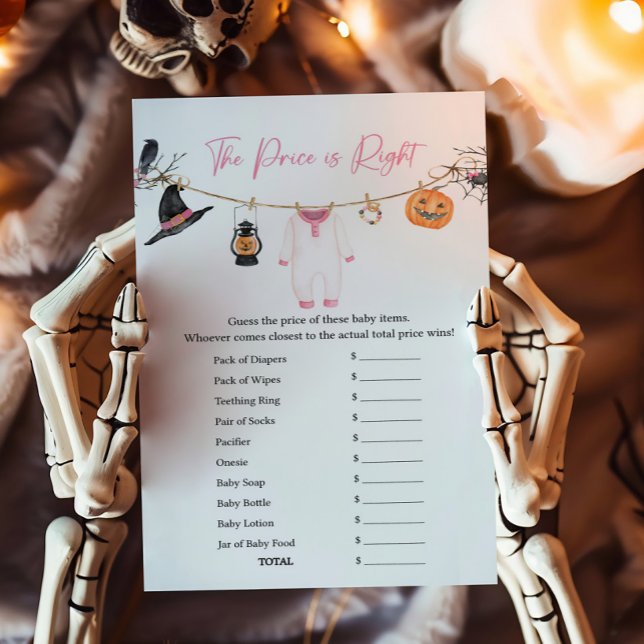 Pink Little Boo Halloween The Price is Right Game (Halloween Baby Clothes Baby Shower The Price is Right Game)