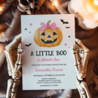 Pink Little Boo Spooky Pumpkin Baby Shower