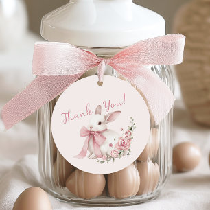 Pink Little Bunny Baby Shower Favour Tags