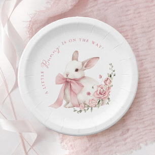 Pink Little Bunny Baby Shower  Paper Plate