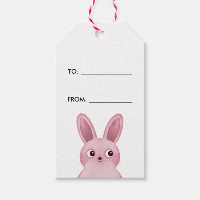 Pink little bunny gift tags (Front)