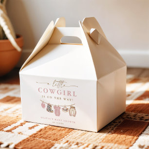 Pink Little Cowgirl Clothesline Baby Shower Favour Box