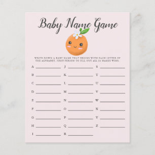 Pink Little Cutie Baby Name Shower Game