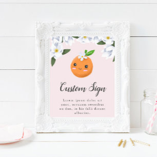 Pink Little Cutie Baby Shower Custom Sign
