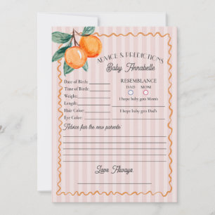 Pink Little Cutie Citrus Shower Advice for Baby Invitation