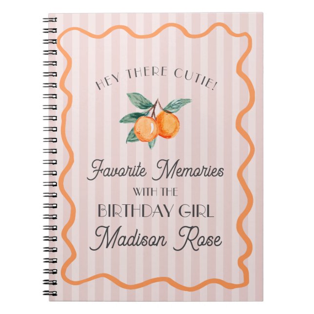 Pink Little Cutie Favourite Memories Birthday Notebook (Front)