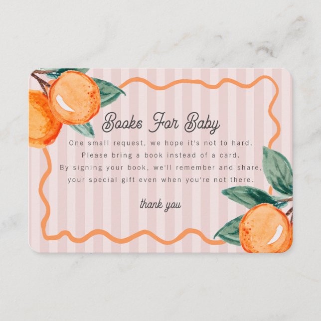 Pink Little Cutie Pastel Citrus Books for Baby Enclosure Card (Front)