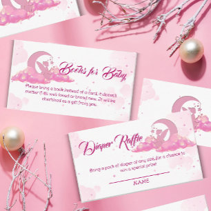 Pink Little Fairy Baby Shower Books for Baby Enclosure Card