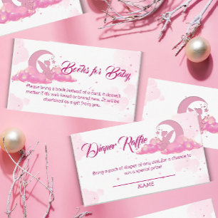 Pink Little Fairy Baby Shower Diaper Raffle Enclosure Card