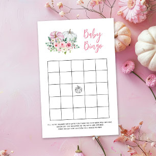 Pink Little Pumpkin Baby Bingo Game card