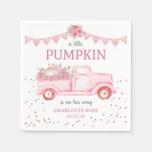 Pink Little Pumpkin Baby Shower Napkins