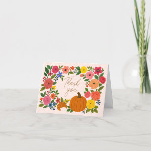 Pink Little Pumpkin Baby Shower Thank You Card