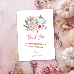 Pink Little Pumpkin Baby Shower Thank You Card