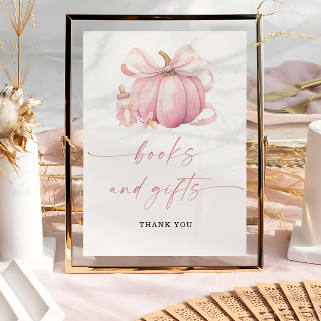 Pink Little Pumpkin Books and Gifts Baby Shower Poster (Creator Uploaded)